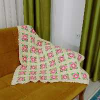 شال مبل یا رومبلی با رنگهای ملیح وبافته شده با کاموای درجه یک 