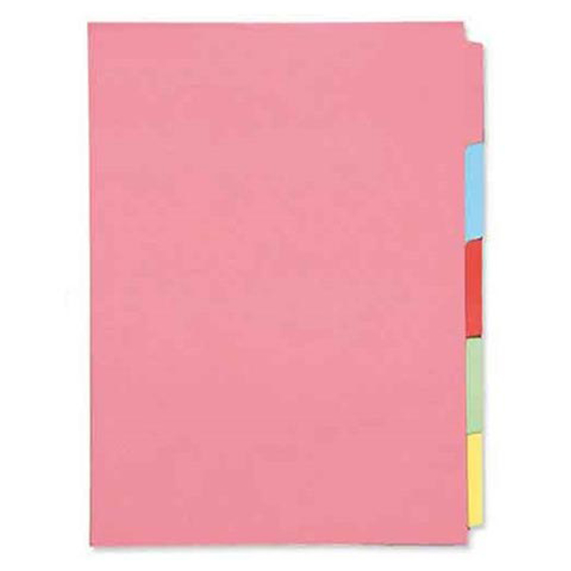 خرید دیوایدر مقوایی سایز A4 پنج رنگ بسته 100 برگی (اعلاء)