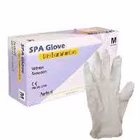 دستکش معاینه‌ی کم پودر لاتکس SPA بسته‌ی 100 عددی