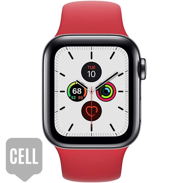 سری 5 استیل سلولار مردانه Space Black Stainless Steel Case with Red Sport Band - Hiapple.ir