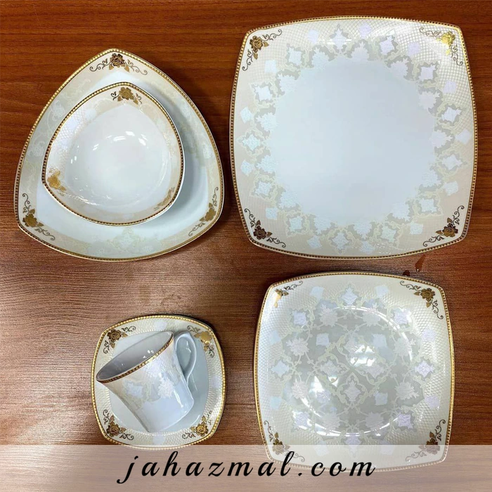 سرویس چینی پردیس طرح کاژین طلایی 30 پارچه کد 457b