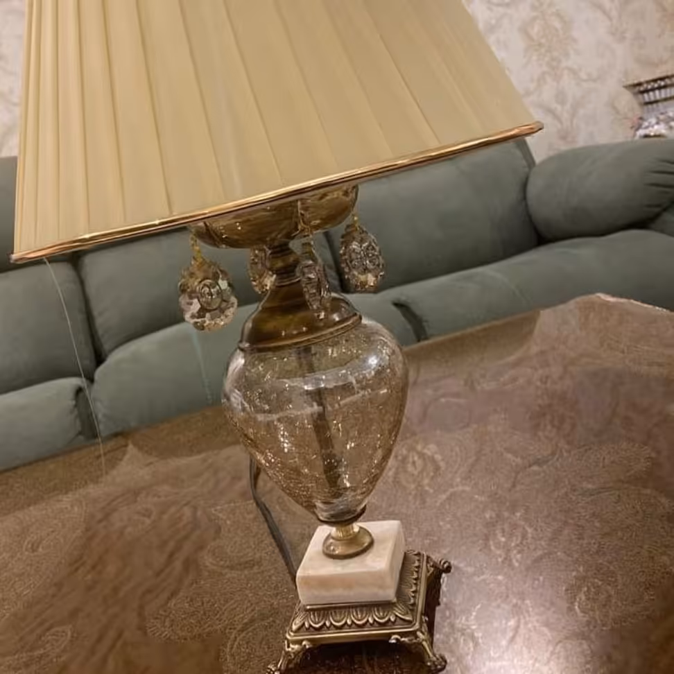 آباژور پایه برنزه  برنجی سنگی