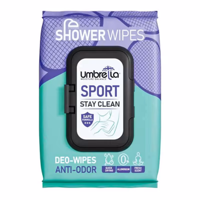 دستمال مرطوب خوشبو کننده بدن آمبرلا مدل Sport تعداد 50 عددی