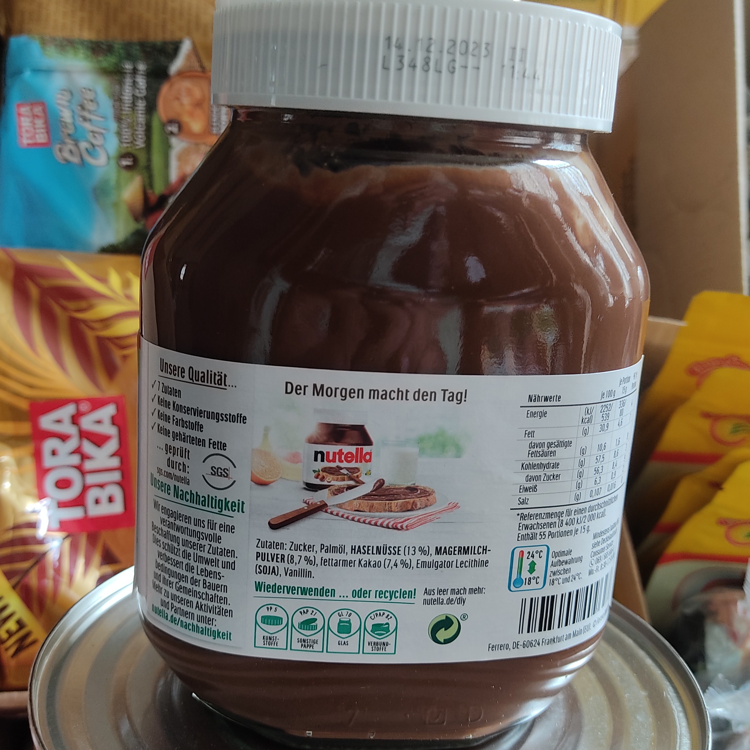 شکلات نوتلا آلمانی اصل اورجینال 825 گرمی تاریخ دار قیمت مناسب