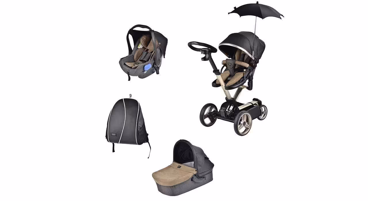 ست کالسکه و کریر chelino چلینو مدل Marco Platinum 01