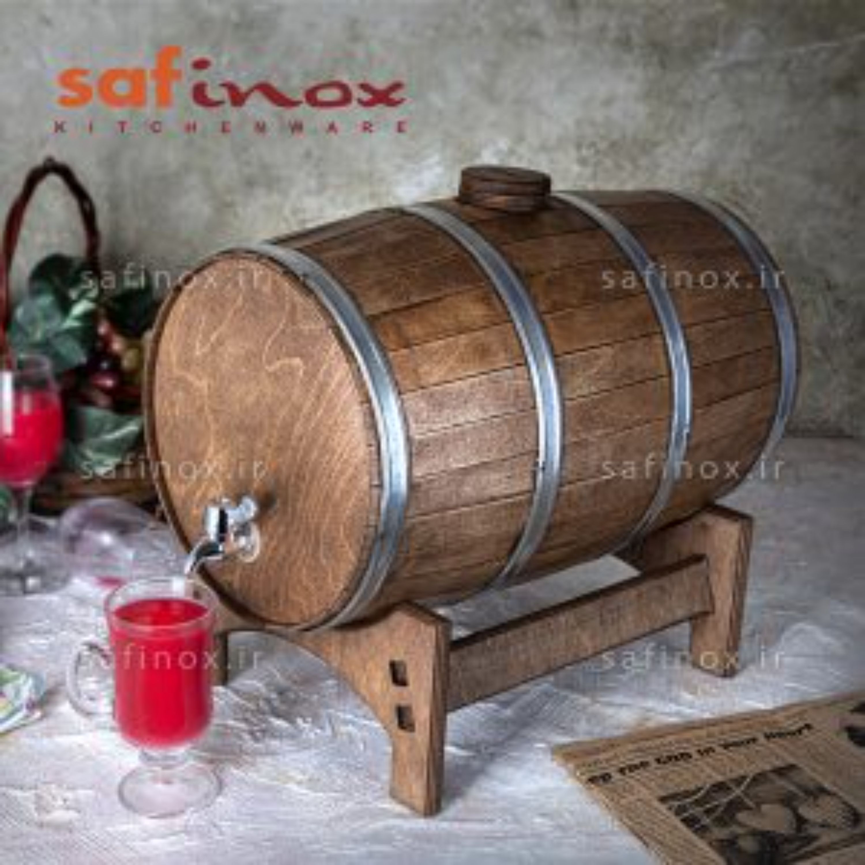کلمن 15 لیتر طرح بشکه برند سافینوکس SAFINOX کد 11604