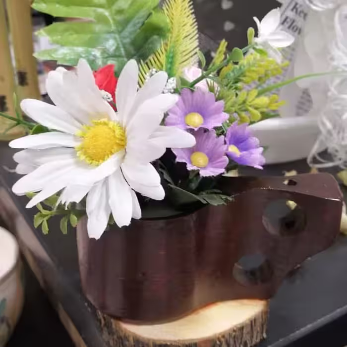 گلدان با پایه کوکسا(لیوان چوبی) 