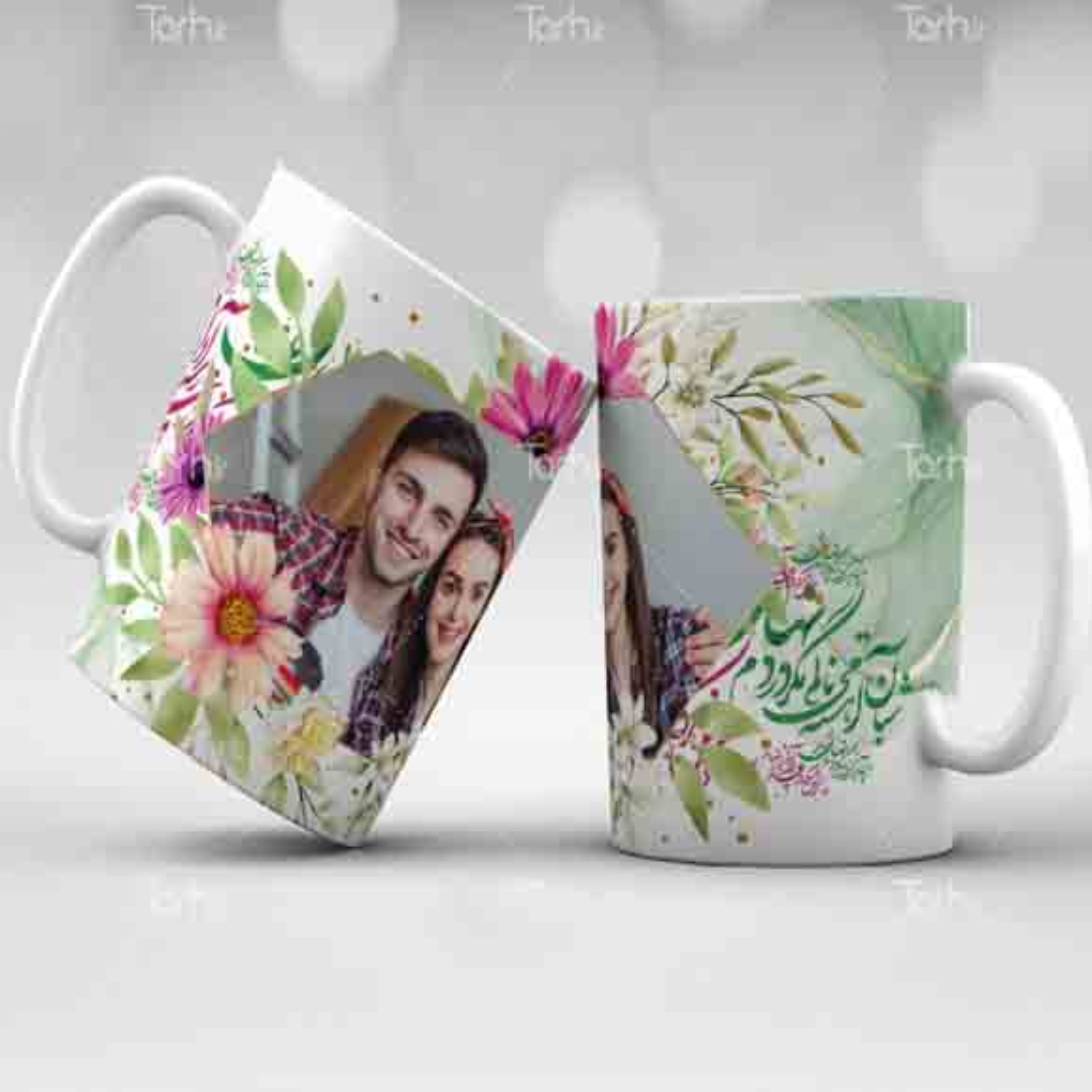 ماگ طرح ست دونفره  با امکان چاپ طرح ارسالی از طرف شما  کد17