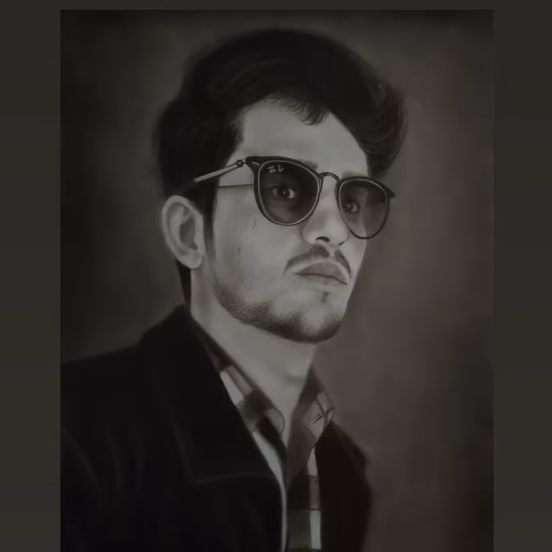 طراحی چهره سیاه قلم پرتره 