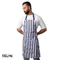 پیشبند کتان داک راه راه سرمه ای سارا فرم