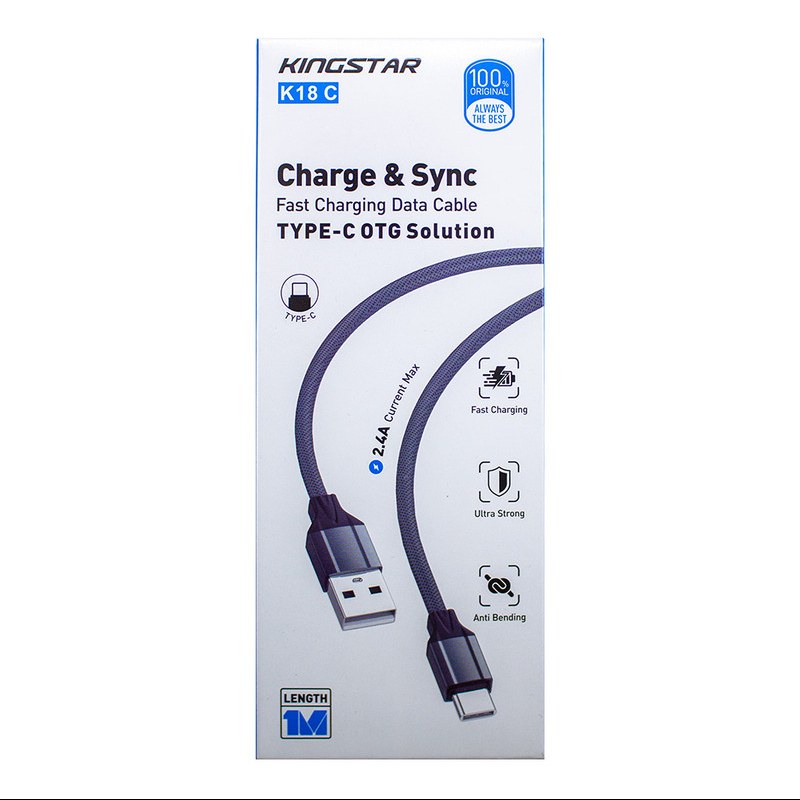 کابل تبدیل USB به USB-C کینگ استار مدل K18C طول 1 متر