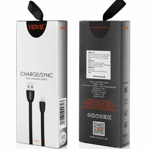 کابل شارژر و دیتای ویدوی VIDVIE میکرو یو اس بی اورجینال 
VIDVIE charger and data cable micro