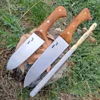 چاقوی زنجان چاقو زنجان چاقو فولادی زنجان چاقو قصابی و چاقو سلاخی مجید ست 3 عددی دست ساز فولادفنر ماشن مزدا شاه فنر25و30