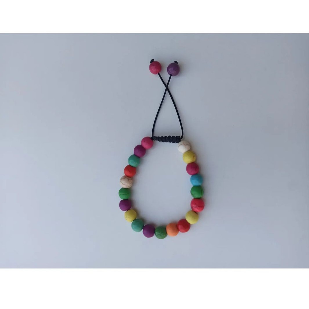 دستبند سنگیه رنگی رنگی 