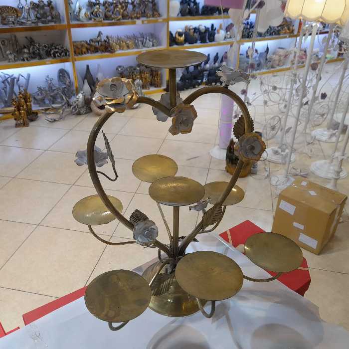 هفت سین فلزی طرح قلب گلدار کیفیت عالی سفره هفت سین فلزی جذاب  با آبکاری درجه 1