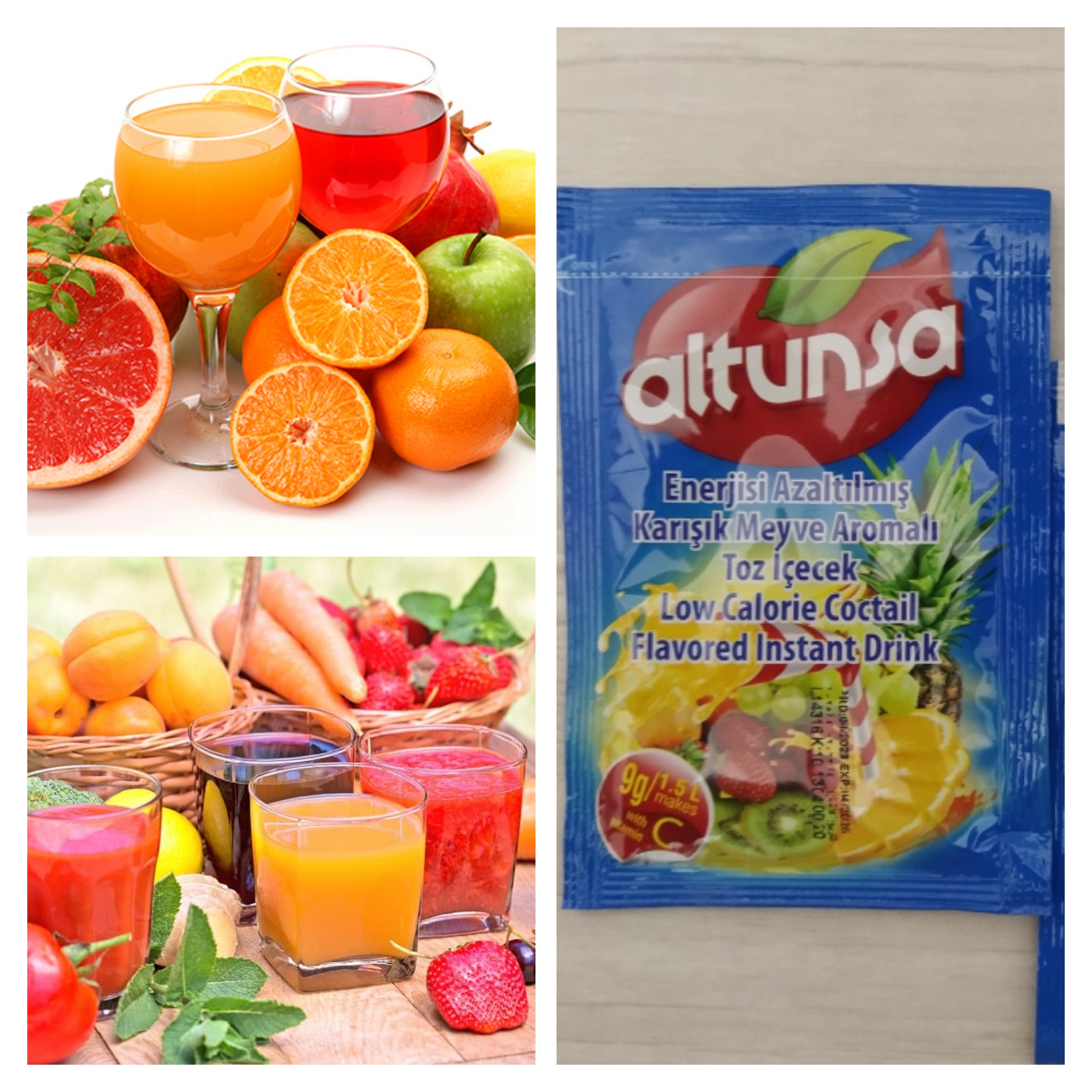 پودر شربت التونسا چند میوه( ترکیه ) 9گرم مناسب 1.5 لیتر آب