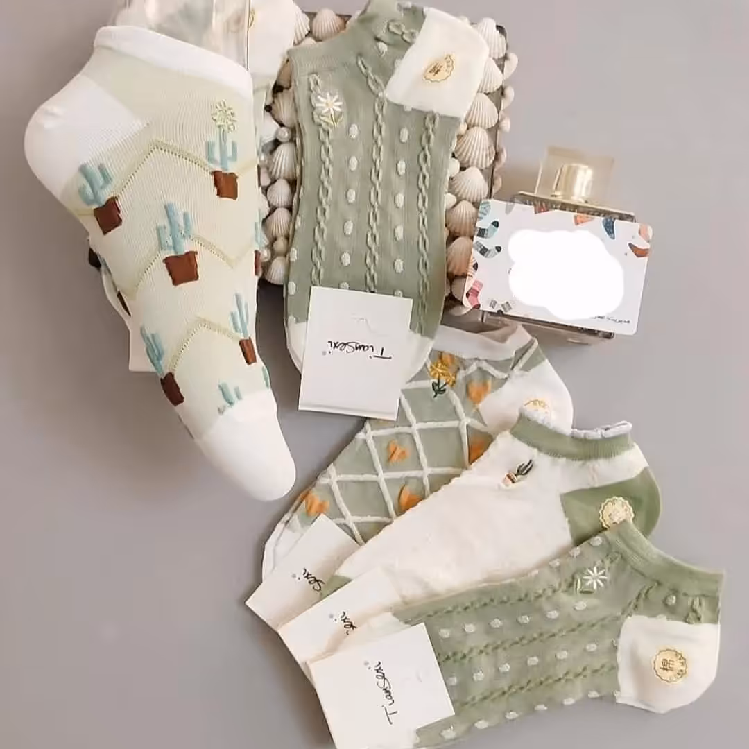 جوراب  طرح کاکتوسی  نخ پنبه وارداتی درجه یک