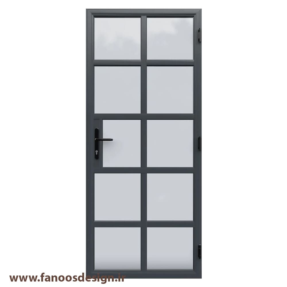 درب آهنی شیشه خور تک لنگه کد 30702