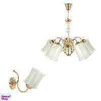 لوستر و چراغ دیواری چشمه نور کد A833/5-1-Pro مجموعه 2 عددی