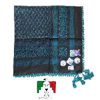 چفیه عربی ساخت هند اعلا فیروزه ای چفیه هندی درجه یک چفیه عربی فیروزه ای چفیه کوهنوردی چفیه استتار شال عربی نخی خنک