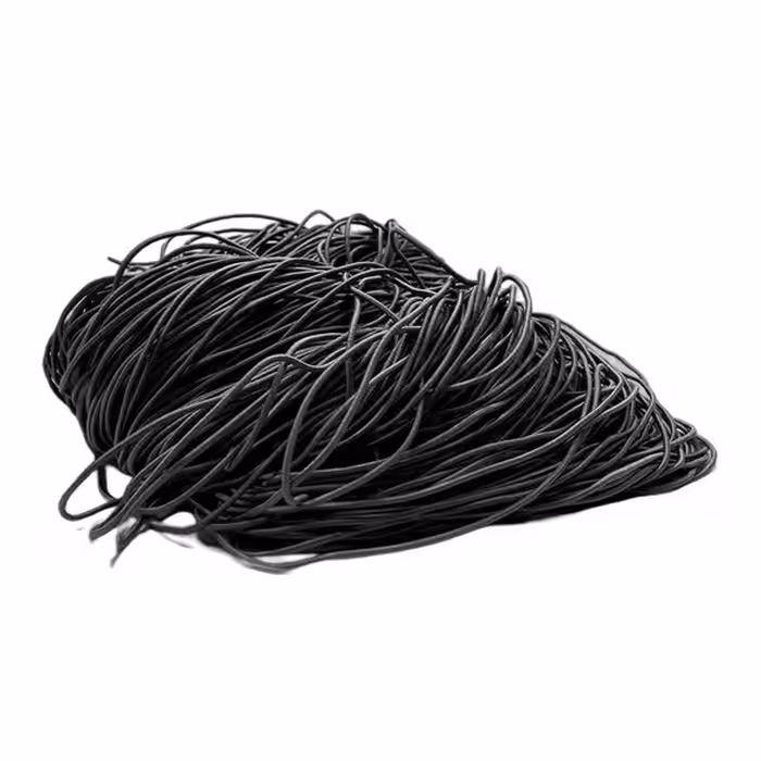 کش قیطان ضخیم مشکی (کش بند کفشی - کش ماکارونی)( بسته یک کیلویی)(ضخامت 3 میلی متر )(متراژ حدود 120 متر)