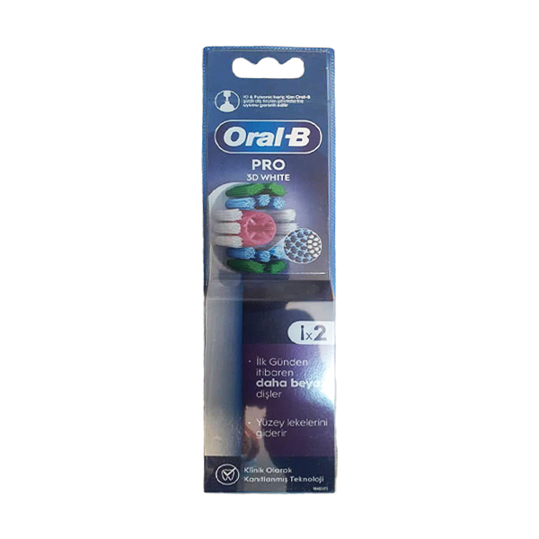 سری یدک مسواک برقی اورال بی Oral B مدل Pro 3D White بسته 2 عددی