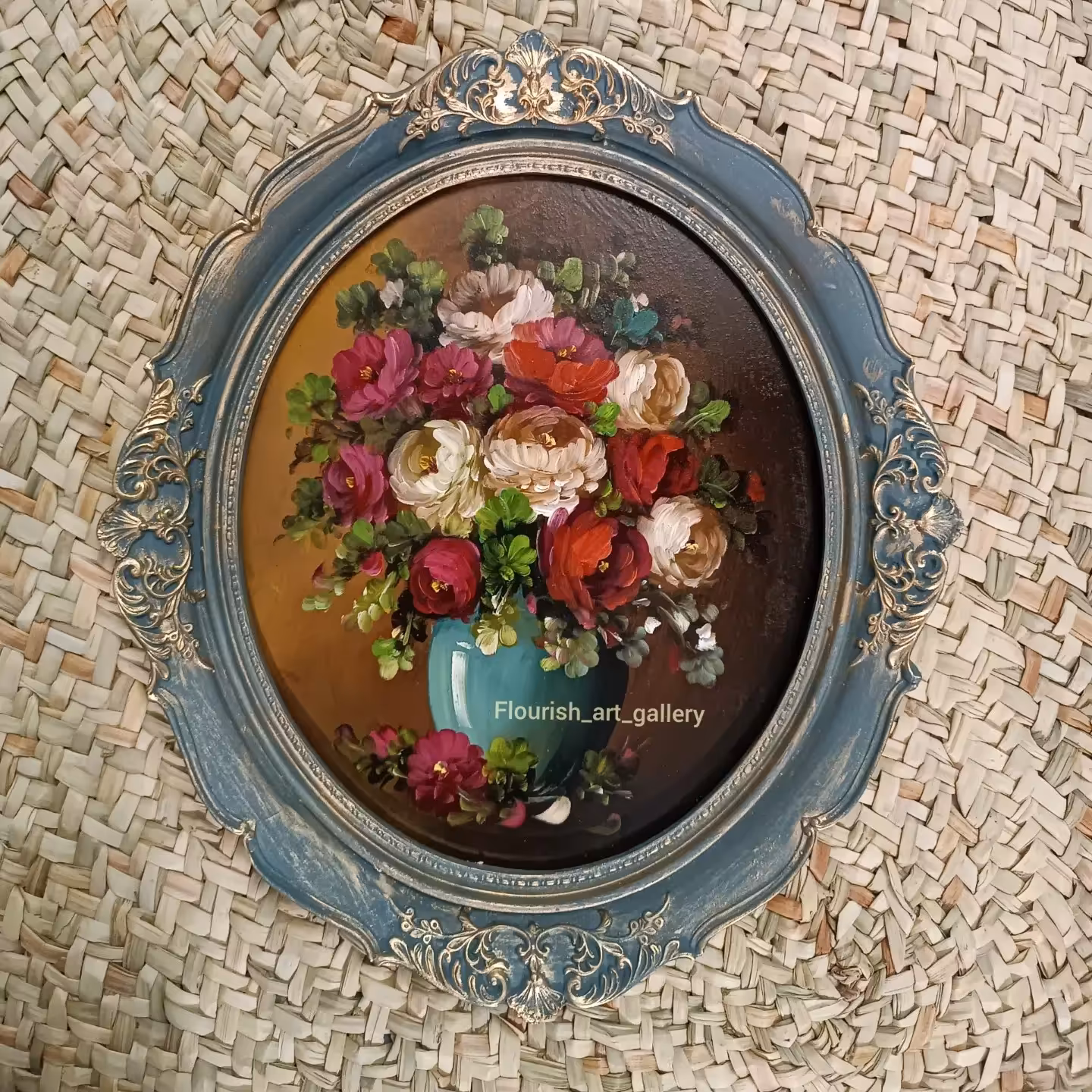 تابلو نقاشی گل پلی استر