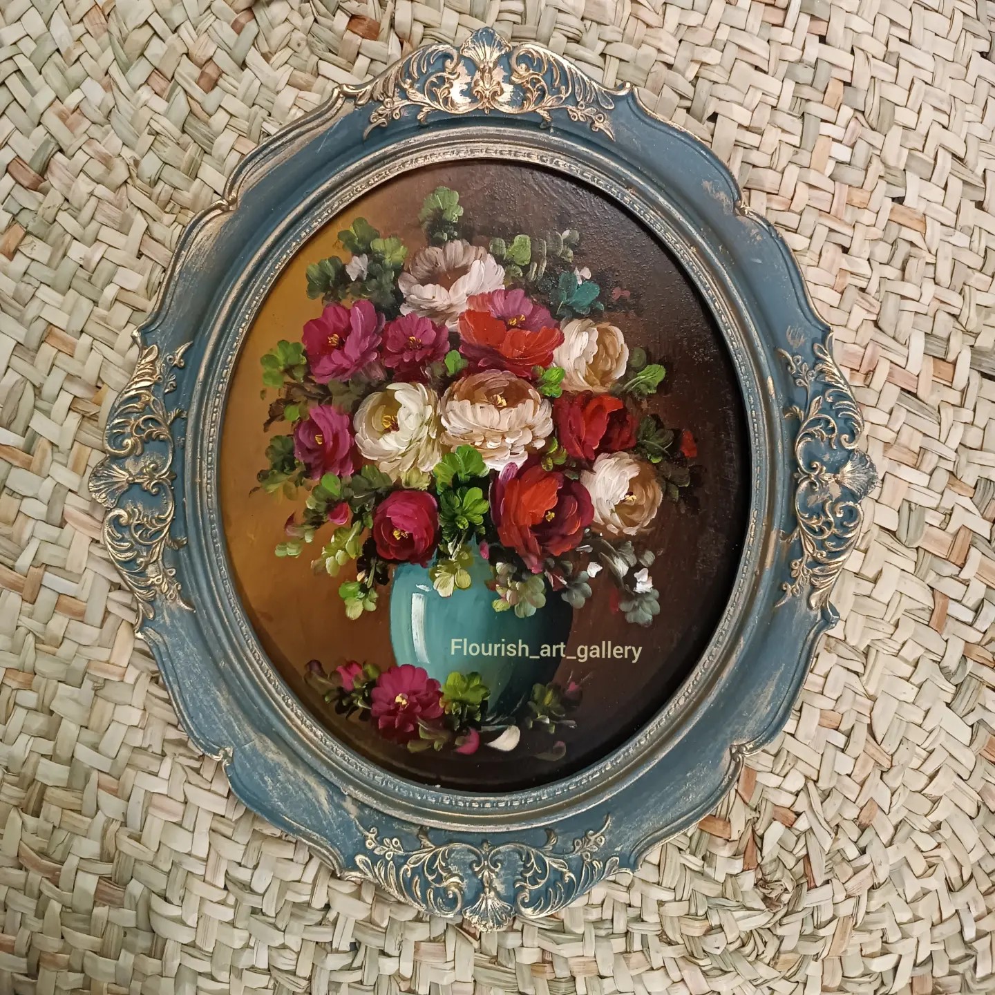 تابلو نقاشی گل پلی استر