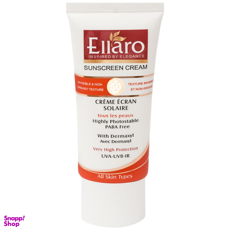 کرم ضد آفتاب فاقد چربی الارو (Ellaro) با SPF30 و پوشش کرم پودری حجم 10 میلیلیتر