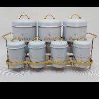 ست ادویه و حبوبات 8 پارچه ماربل آرتیستون رنگ طوسی