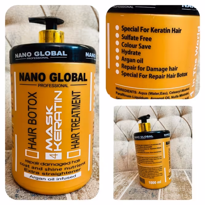 ماسک مو داخل حمام کراتین نانو گلوبال 