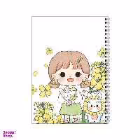 دفتر مشق 100 برگ بامبیلیپ طرح دختر و خرگوش و گل آفتابگردان کد 4778543