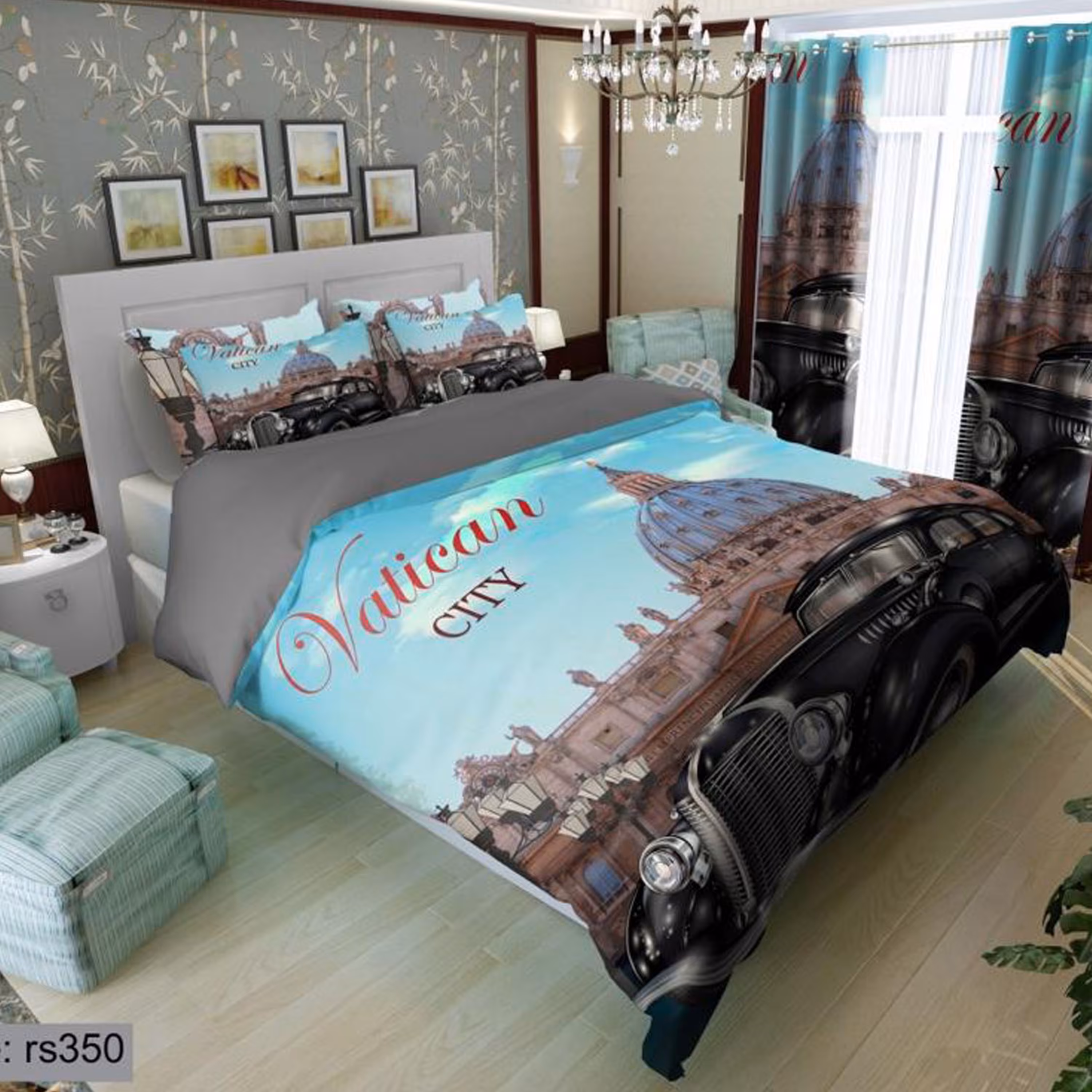 سرویس روتختی 2 نفره تنسل چاپی برندترک لند(Turk Land) rs 350