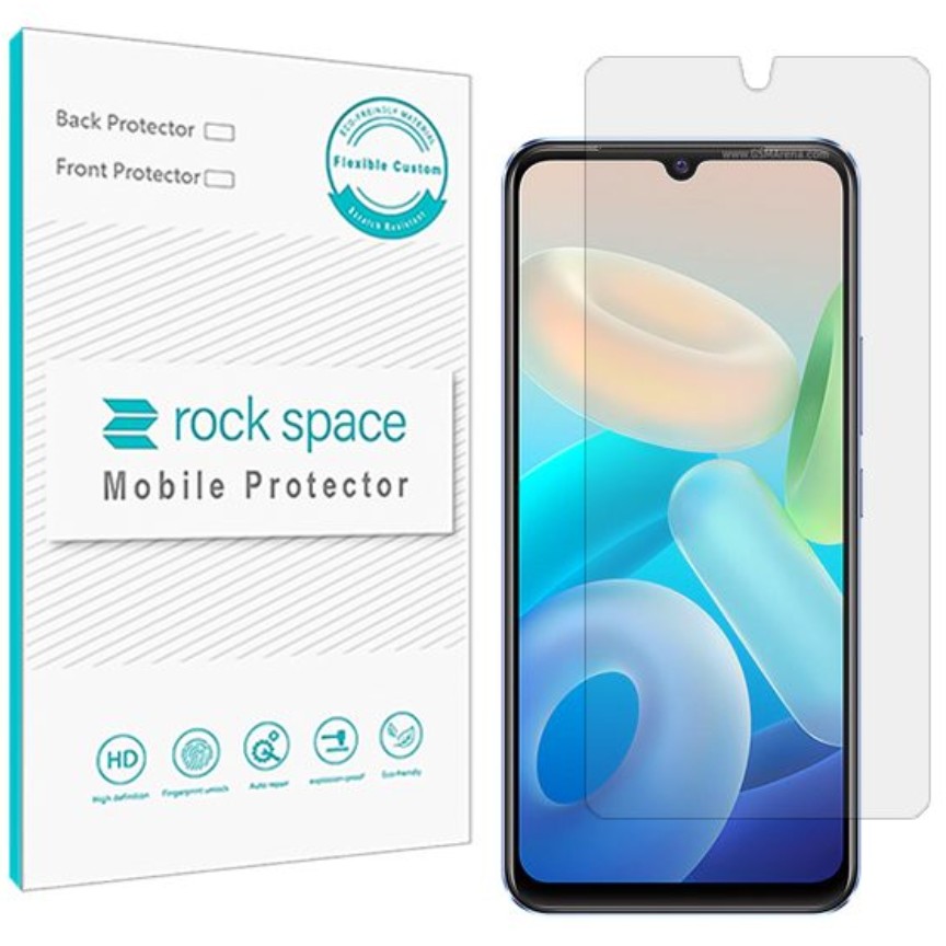 گلس نانو هیدروژل شفاف و ضد ضربه گوشی ویوو Y75 برند راک اسپیس     