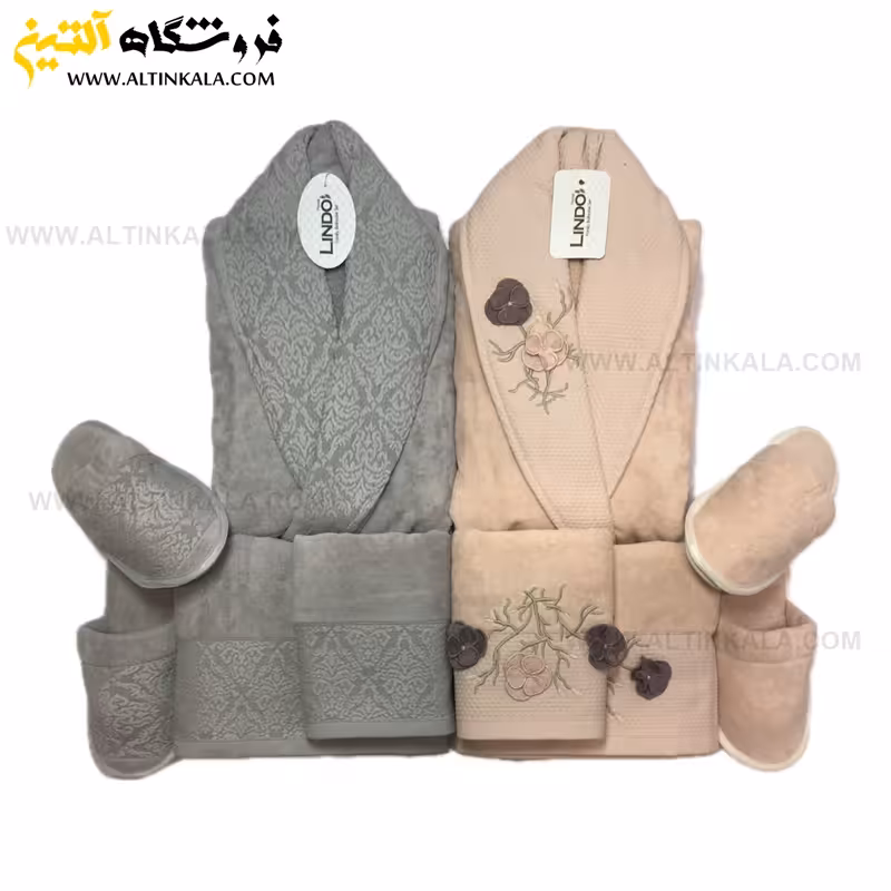 سرویس حوله عروس و داماد 10تکه گلدوزی سه بعدی برند LINDO
