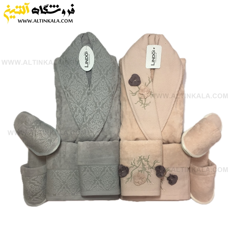 سرویس حوله عروس و داماد 10تکه گلدوزی سه بعدی برند LINDO