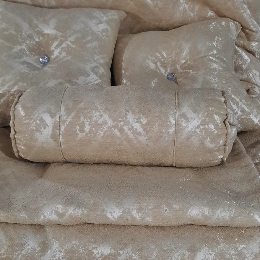 روتختی دونفره 10 تیکه جنس مخمل شانل پتینه نسکافه ای جدید فوق العاده پرفروش