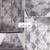 گلیم ماشینی 4متری طوسی کرم طرح وینتیج مدرن کاشان 