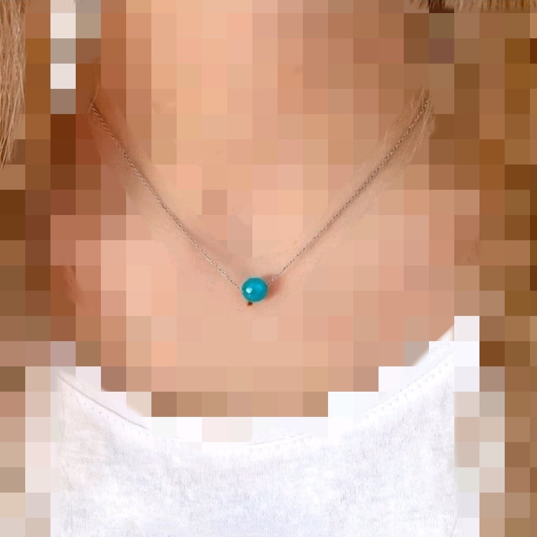  ارسال رایگان گردنبند زنجیر و مهره آبی استیل