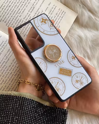 قاب موبایل سامسونگ ساعت آینه و نگین دار