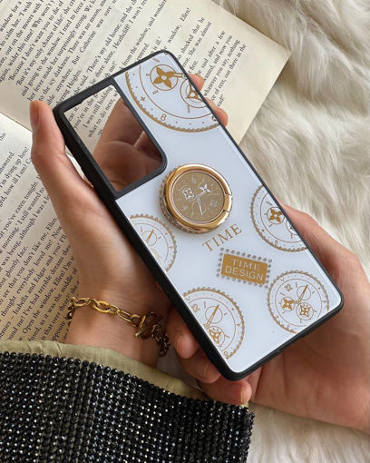 قاب موبایل سامسونگ ساعت آینه و نگین دار