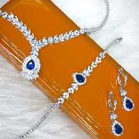 سرویس نقره جواهری با سنگ یاقوت کبود