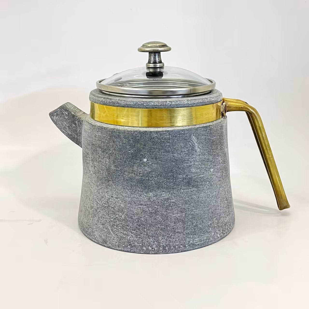 قوری سنگی دسته برنج
