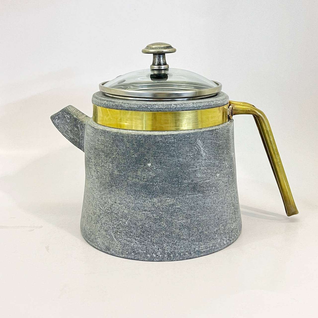 قوری سنگی دسته برنج