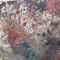 نقاشی اکرولیک ترکیب مواد روی بوم تکنیک آبستره انتزاعی  ابعاد 60 در 45