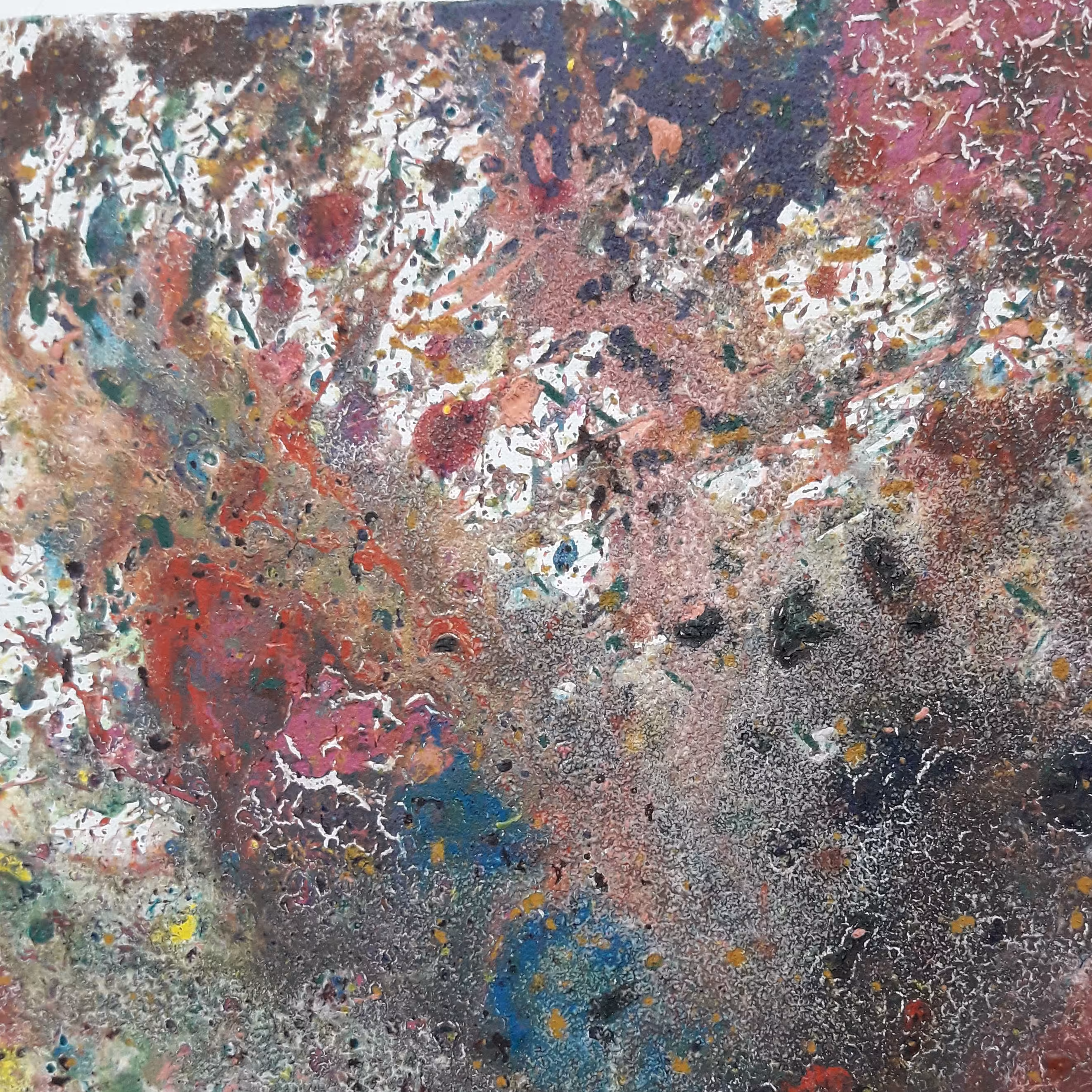 نقاشی اکرولیک ترکیب مواد روی بوم تکنیک آبستره انتزاعی  ابعاد 60 در 45