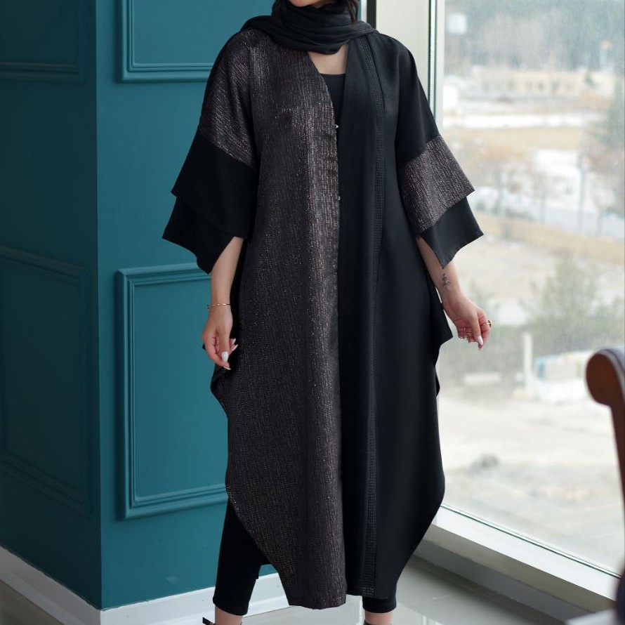 مانتو مجلسی مزونی زنانه جنس ژاکارد درجه یک قد کار 130