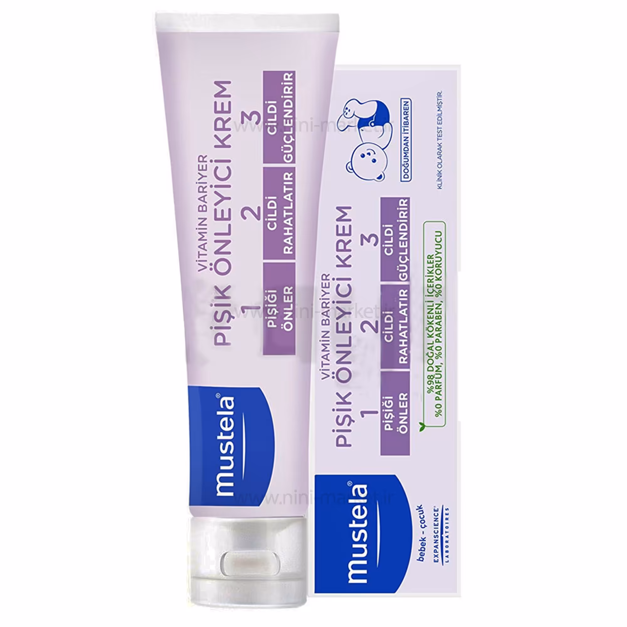 کرم سوختگی موستلا 123 ویتامین بریر 100 میلی لیتر 100%اورجینال  فرانسه   mustela  vitamin barrrier cream 123