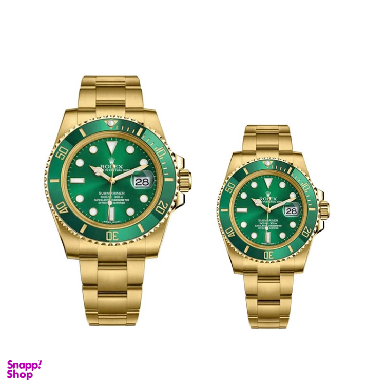 ست ساعت مچی عقربه ای زنانه و مردانه طرح رولکس مدل سابمارینر