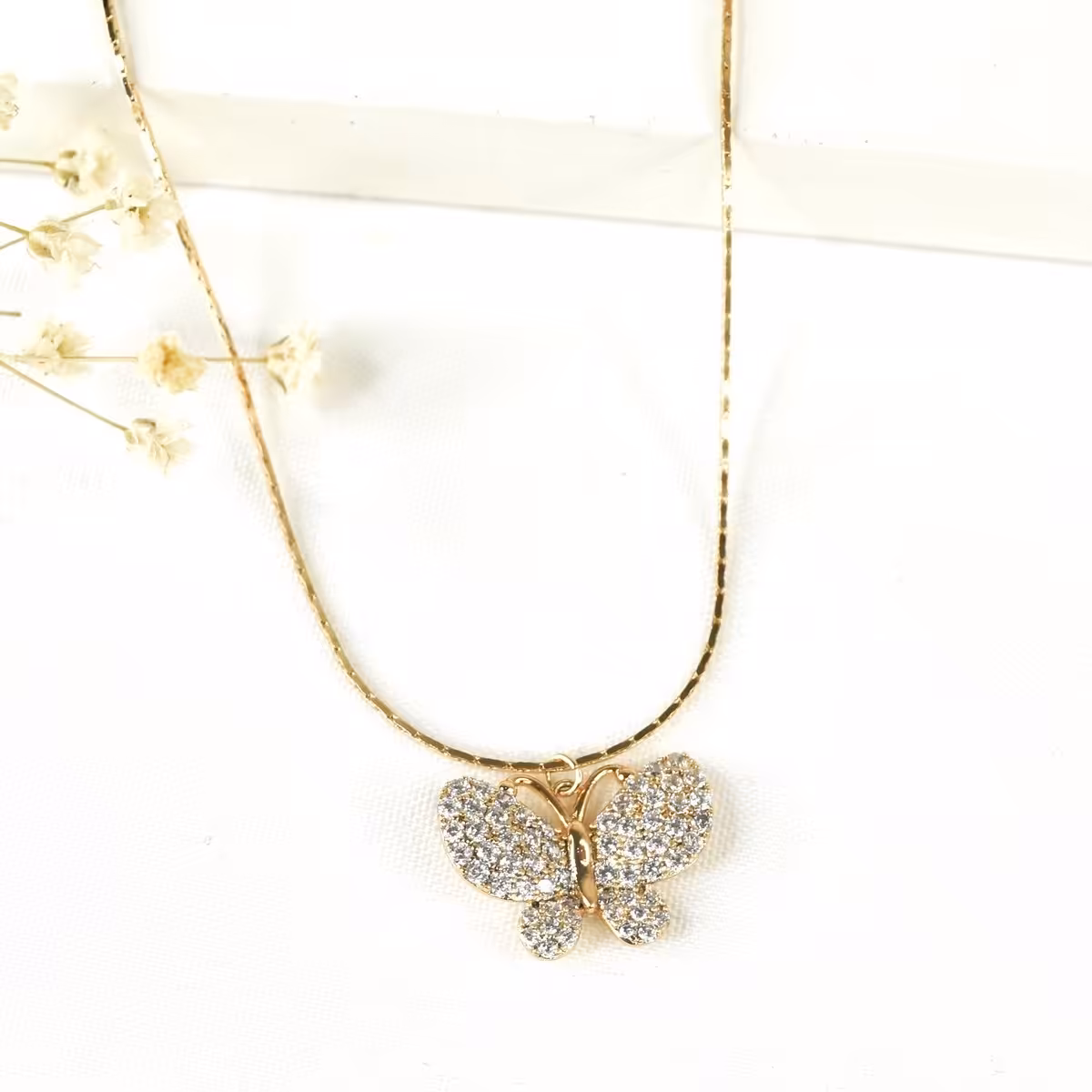 گردنبند پروانه نگین دار ژوپینگ کد 9297